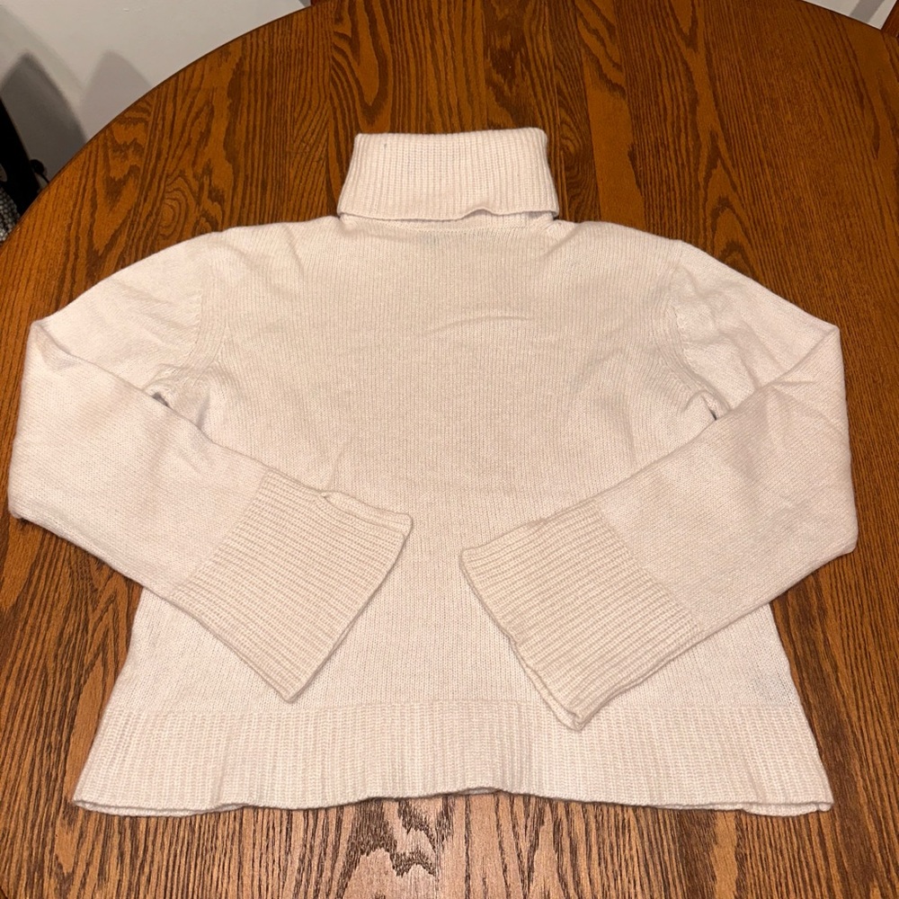 360 Cashmere Cream Turtleneck Women's Sweater